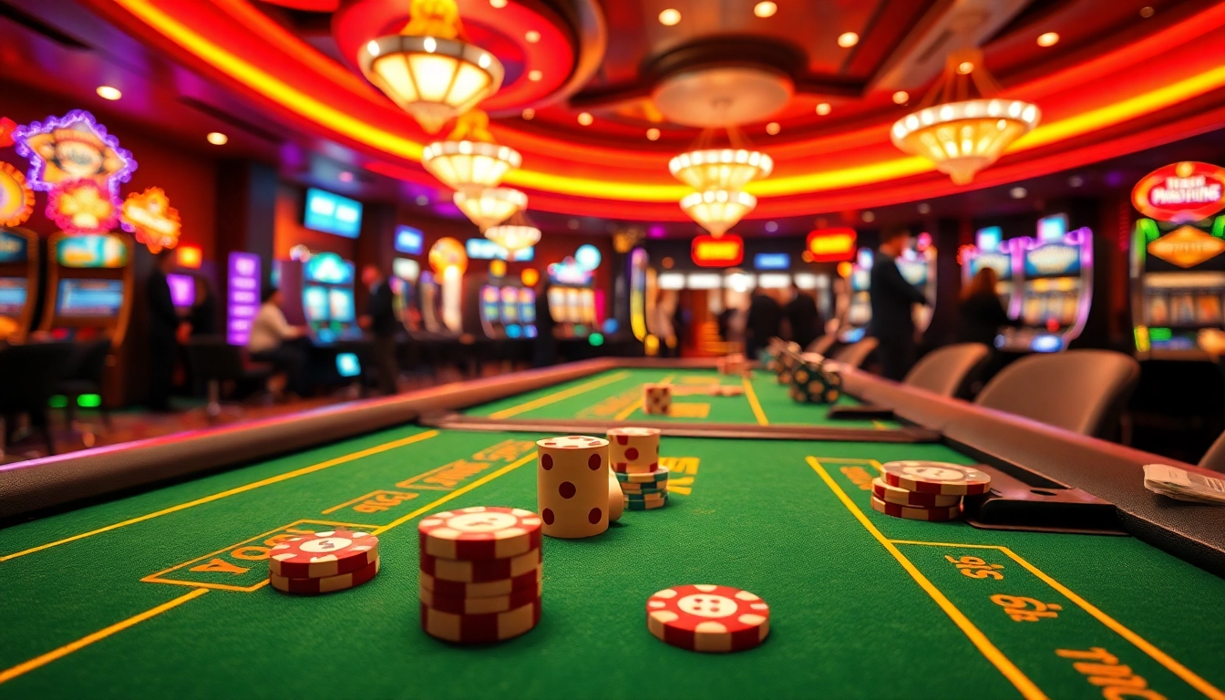 Experience the excitement of top casinos with vibrant gaming tables and lively atmosphere.