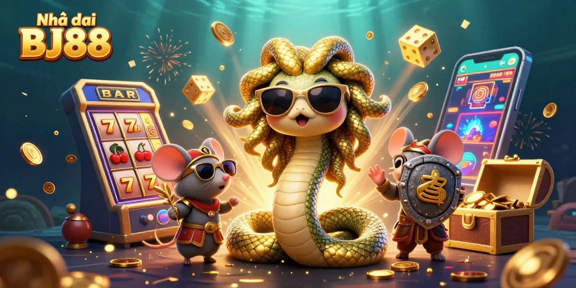 Play and win with Nhà cái BJ88 in a vibrant casino scene filled with action and rewards.