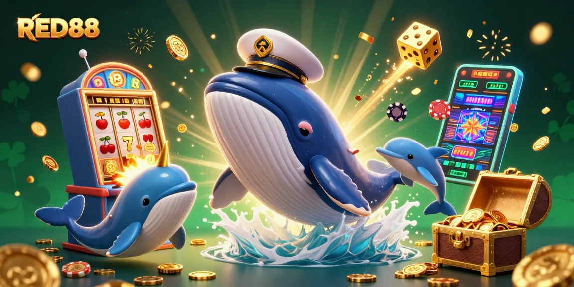 Engage in thrilling action at RED88 with vibrant slot machines and playful aquatic characters