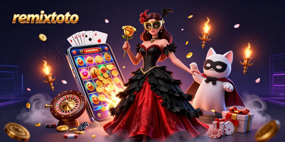 Experience excitement with remixtoto, featuring vibrant gaming elements and a captivating scene.