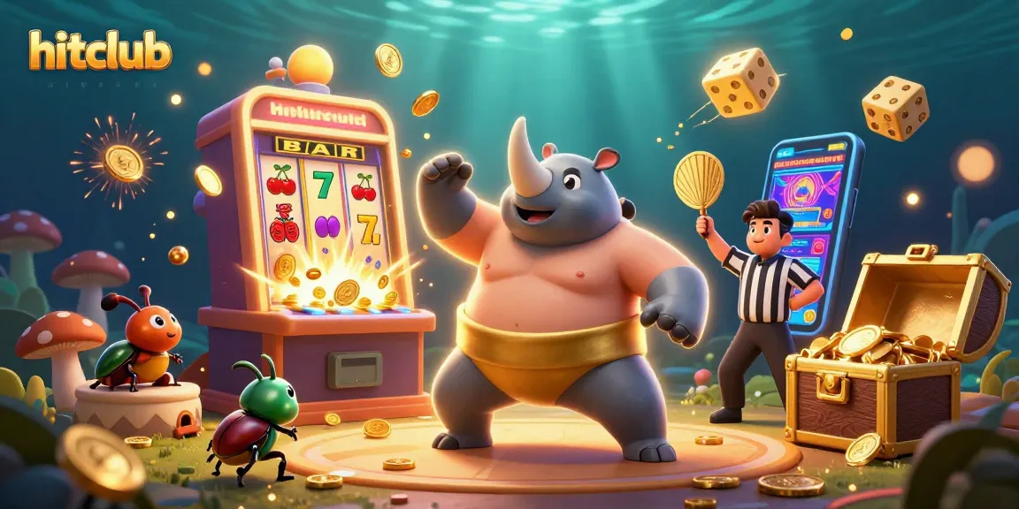 Experience hitclub's thrilling jackpots with vibrant slot machine action and festive characters!