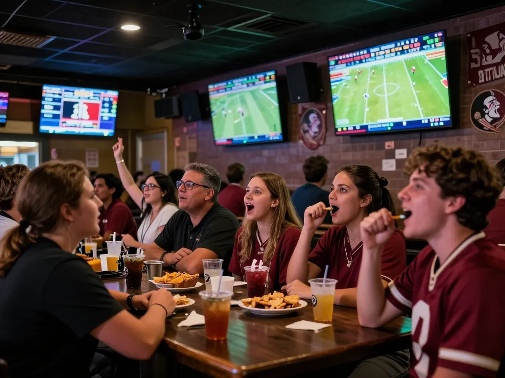 Kết quả bóng đá updates in real-time as fans celebrate wins in a vibrant sports bar