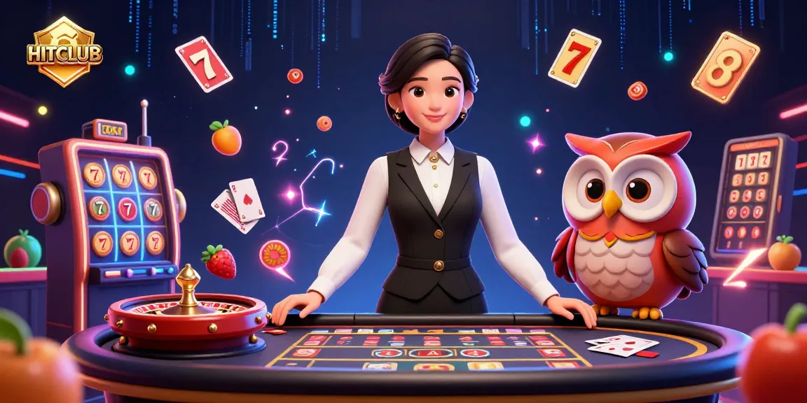 Experience thrilling gameplay at HITCLUB with vibrant casino elements in a captivating digital scene.