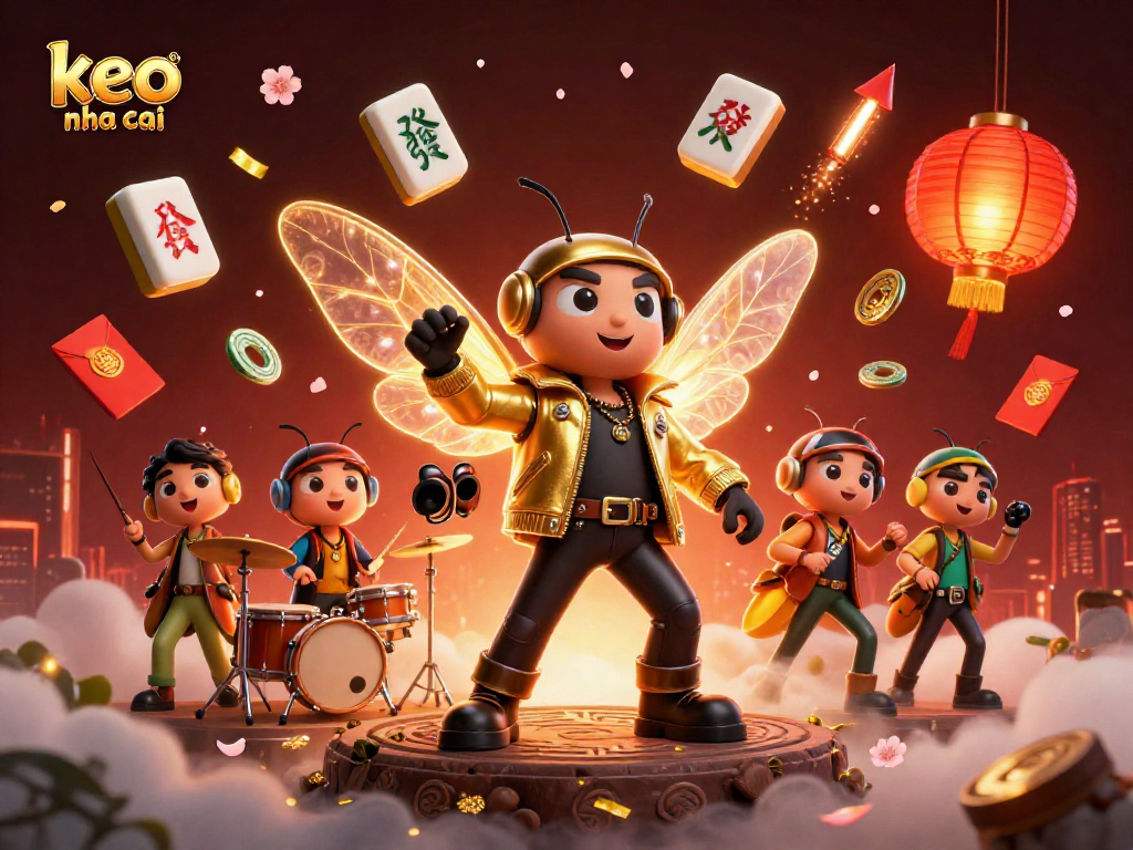 Engage with keo nha cai in this dynamic casino scene filled with vibrant 3D characters and festive elements.