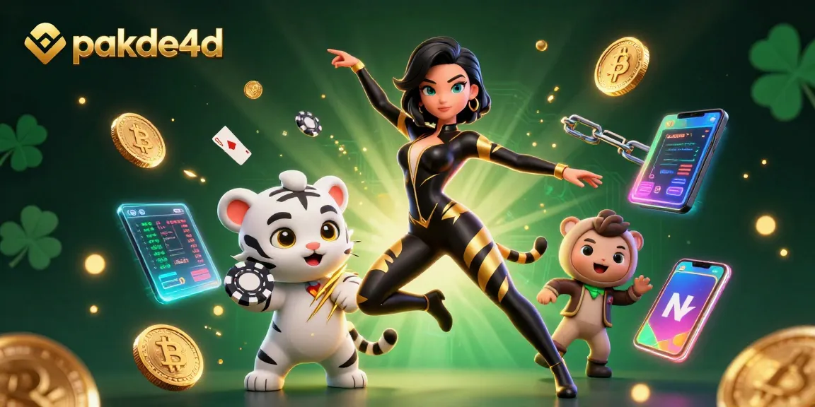 Engage with pakde4d in this vibrant 3D illustration showcasing online gambling excitement.