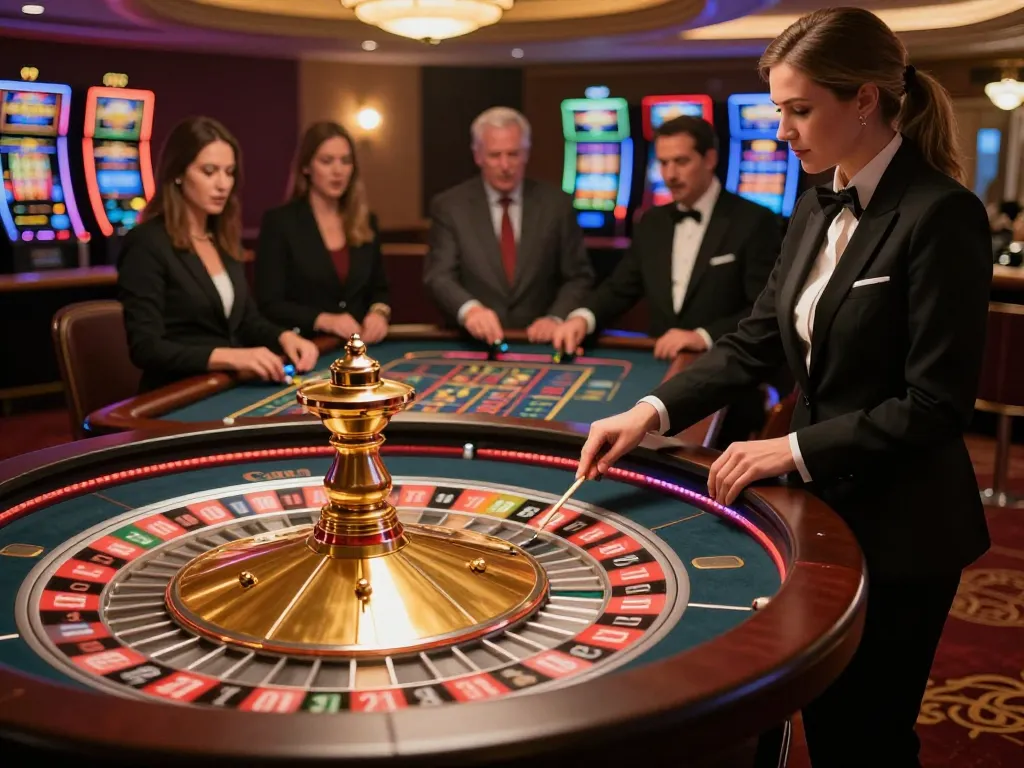 CM88 players enthusiastically placing bets at a roulette table in a luxurious casino setting.