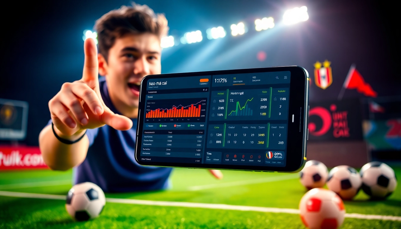Real-time keo nha cai display on a modern smartphone with vibrant sports betting visuals.
