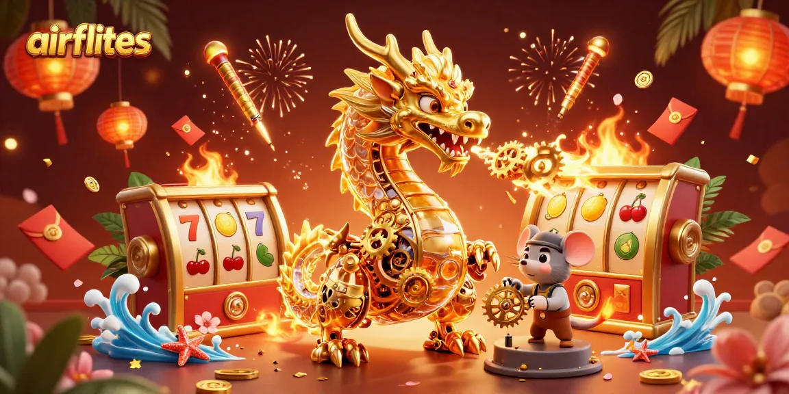 Play slots and win jackpots at airflites with a dynamic 3D casino illustration.