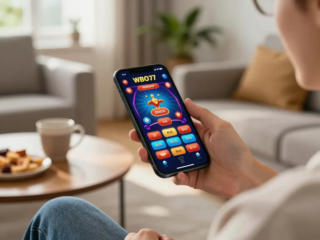 Permainan yang menarik di aplikasi WBO77 mobile menampilkan permainan kasino, menciptakan atmosfer rumah yang mengundang.