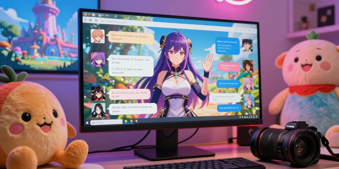 Engaging scene showcasing hentai AI chat interface with vibrant anime characters and whimsical dialogues.