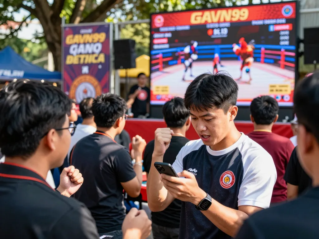 GAVN99 live betting event scene with enthusiastic bettors and vibrant atmosphere.