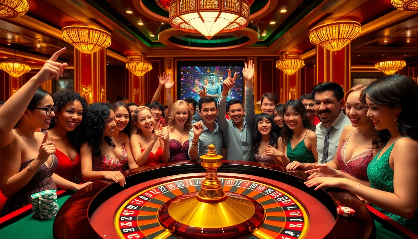 Experience the thrill of the online casino singapore with lively roulette players in action.
