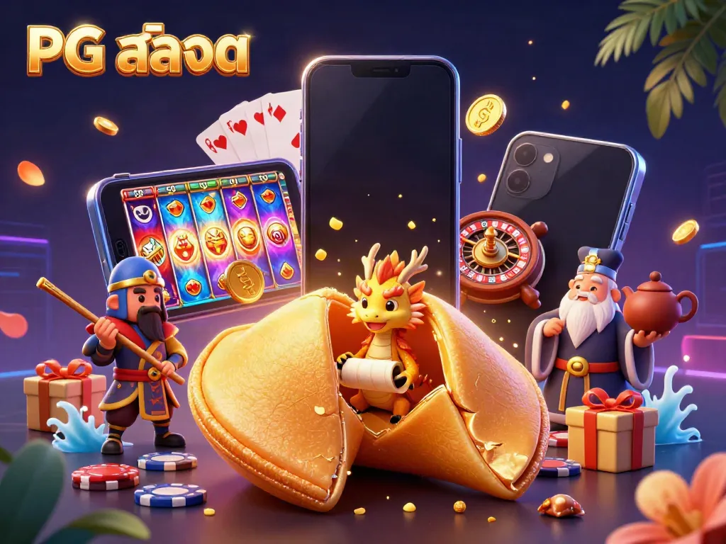 Experience the excitement of PG สล็อต with vibrant slot games, golden treasures, and dynamic gaming elements.