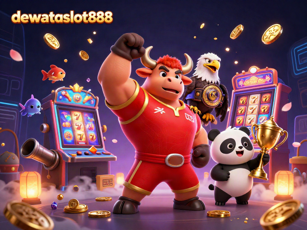 Permainan slot online dan arena tembak ikan di dewataslot888 dengan karakter 3D menarik.