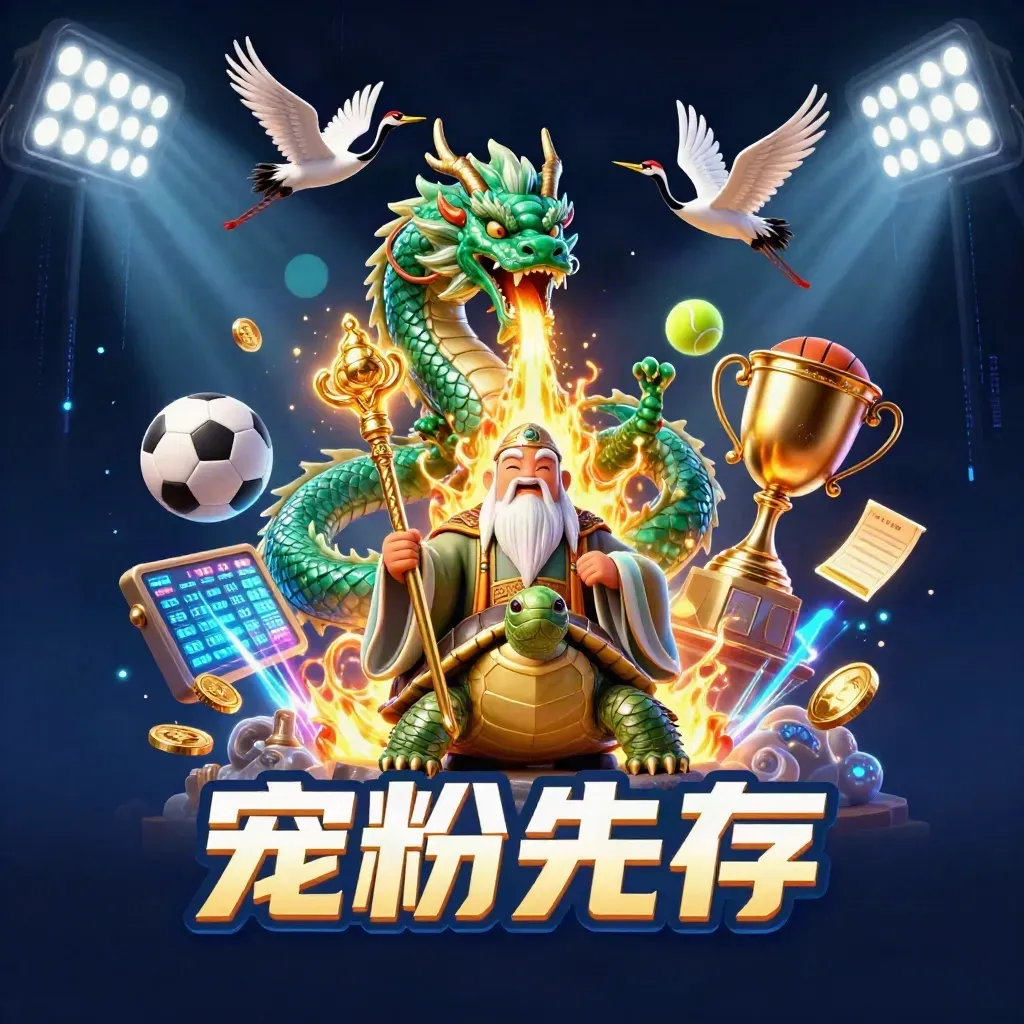 Emerald dragon, turtle sage, and cranes amid golden fire, balls, trophy, and neon casino effects.