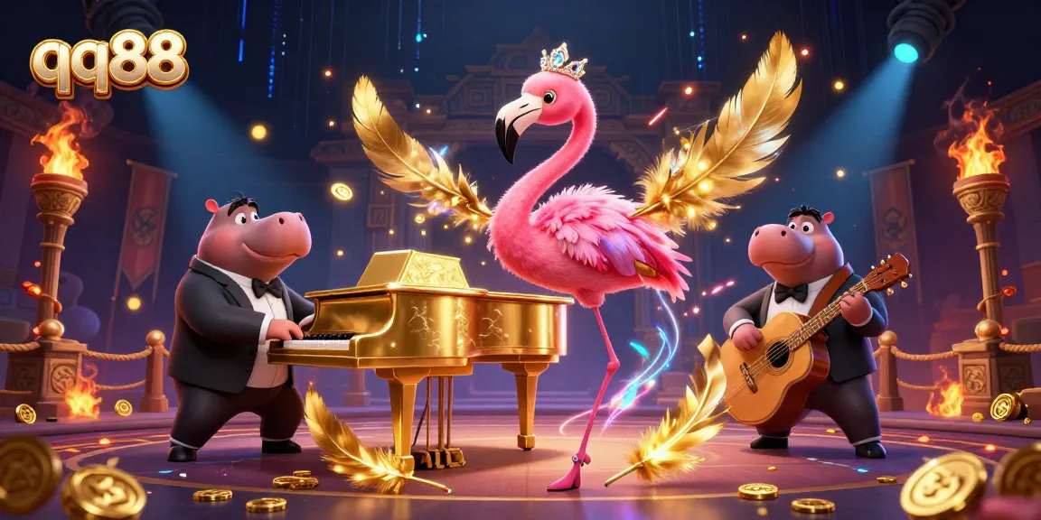 Experience thrilling gambling at qq88 with a vibrant 3D casino scene featuring lively characters and rich details.