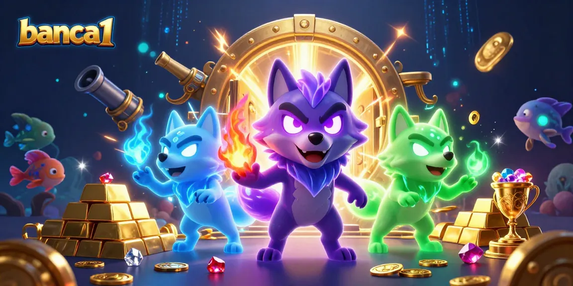 Experience the thrilling action of banca1 with shadow wolf leaders and gold treasures in a vibrant underwater scene.