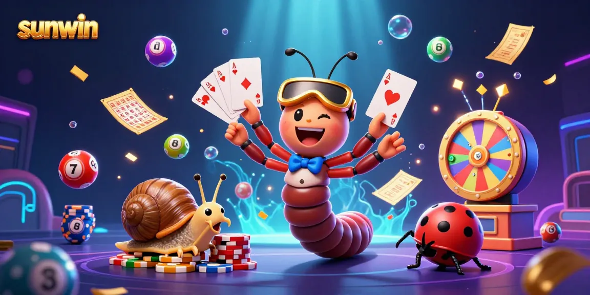 Engage in thrilling action at sunwin with a lively 3D casino scene featuring vibrant game elements.