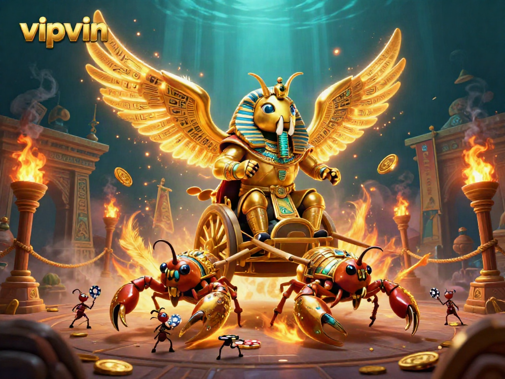 Experience an electrifying scene with vipvin themed characters in a lavish casino-like atmosphere.