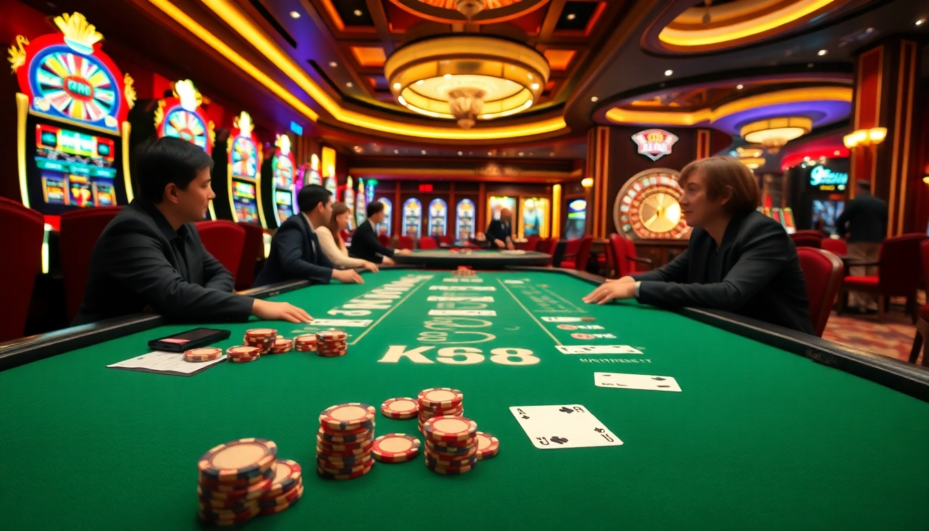 King88 branded casino gaming scene with players enjoying blackjack excitement