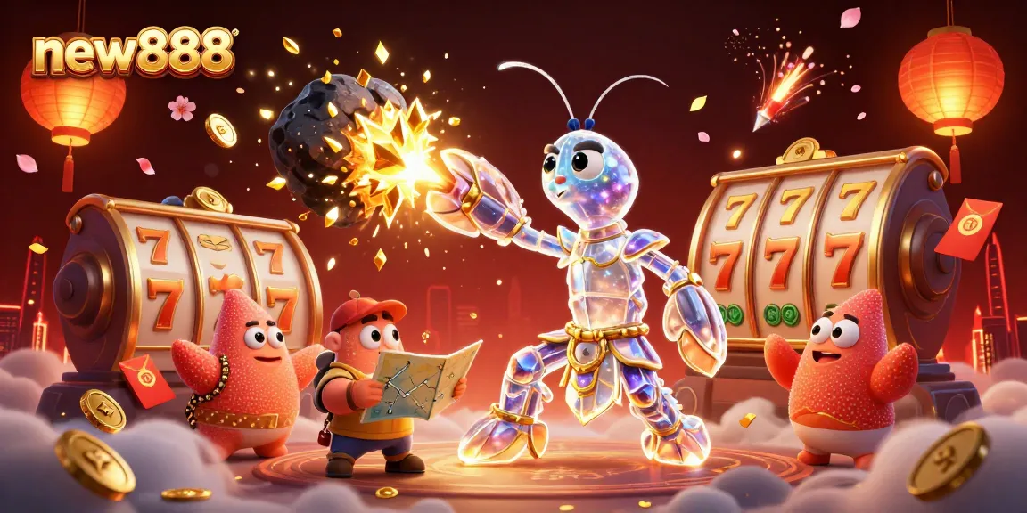 Experience thrilling jackpots with new888's vibrant 3D casino adventure featuring dynamic characters.
