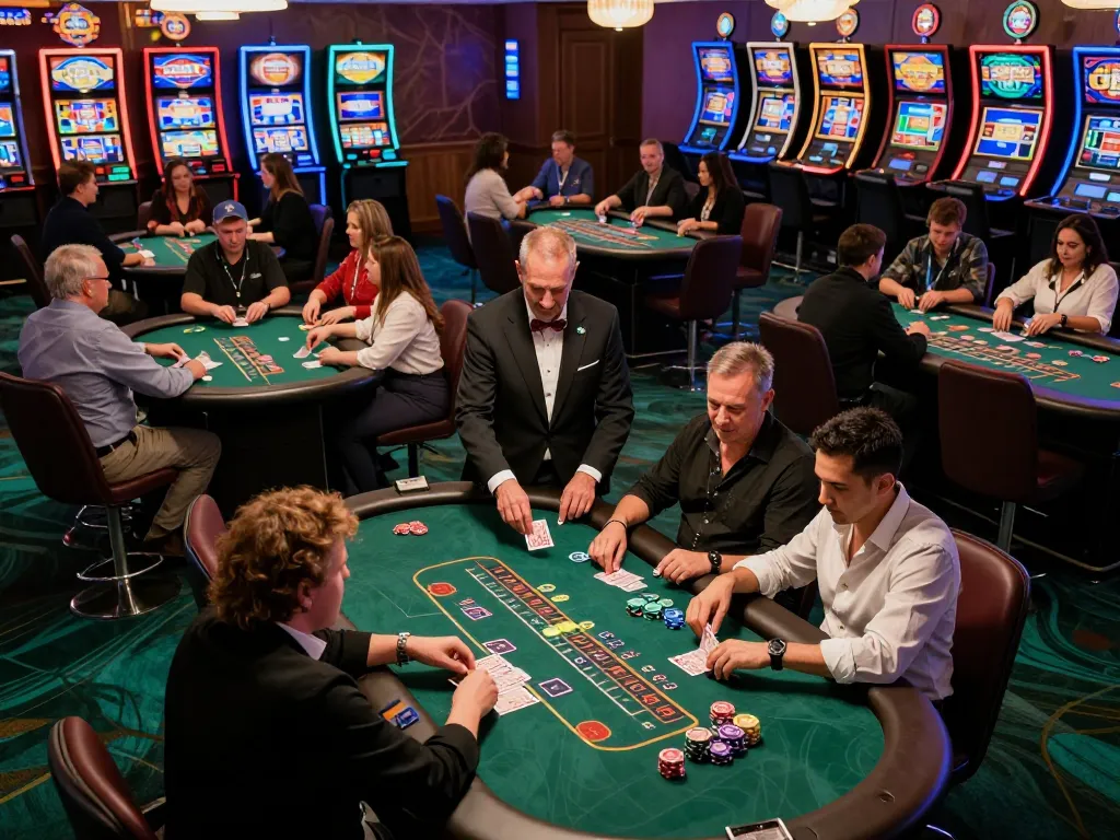 Players enjoying a thrilling game of blackjack at 789club in an upscale casino setting.