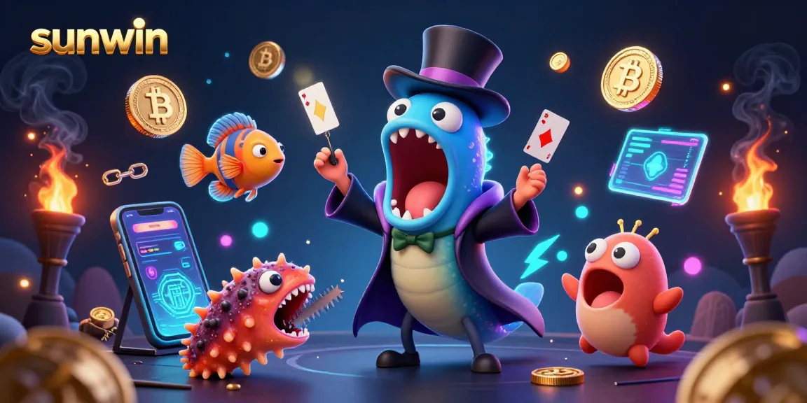 Experience thrilling magic with sunwin featuring vibrant underwater characters and crypto elements.