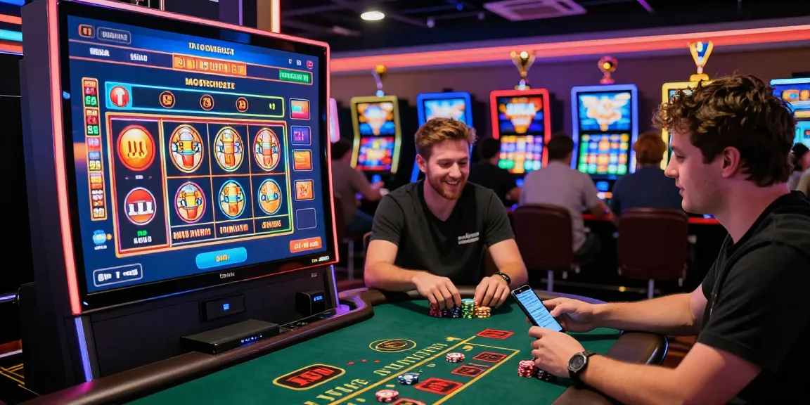 Renkli dijital ortamda slot ve blackjack oynayan oyuncularla heyecan verici online casino siteleri deneyimi.