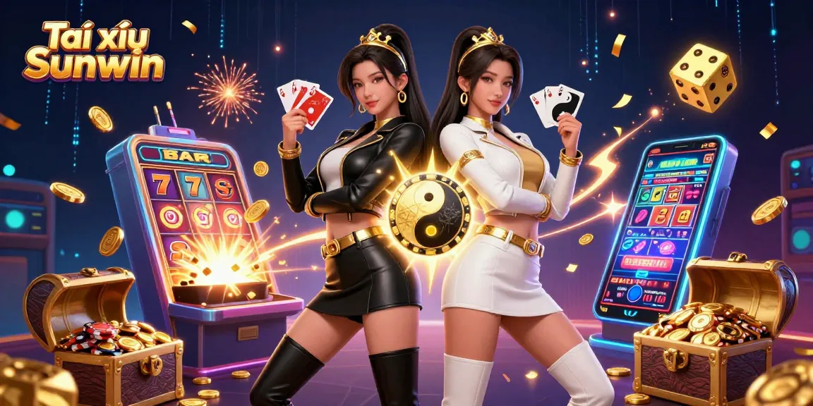 Tài xỉu Sunwin showcases skilled players engaged in action with vibrant casino elements.
