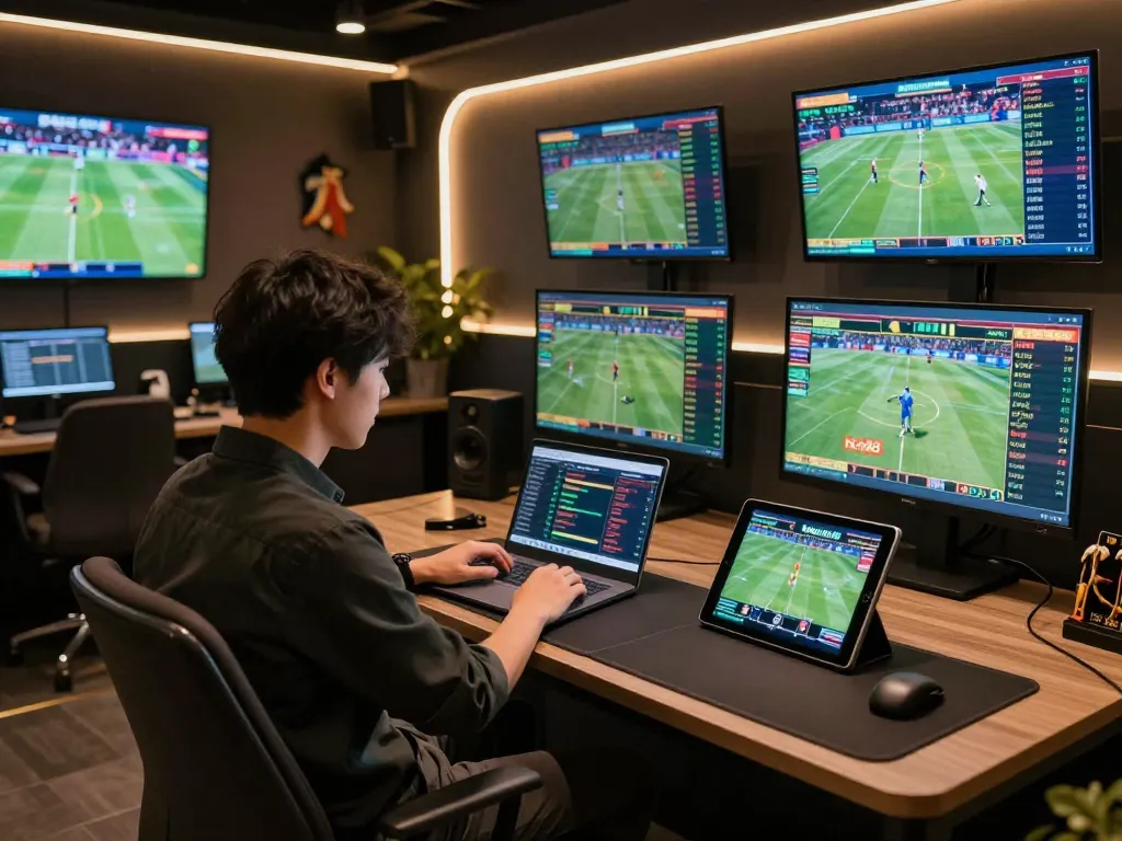 Experience live betting on ho88 with a modern gaming setup and captivating sports visuals.