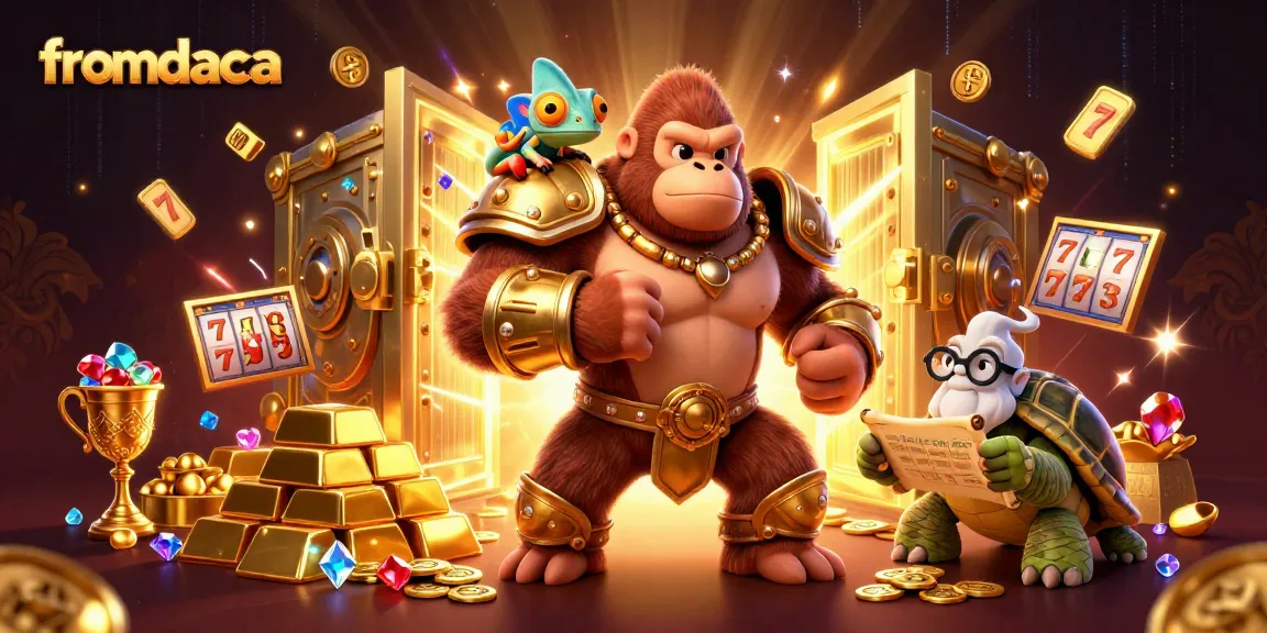 Experience the thrill of gaming with fromdacca's vibrant casino scene, featuring lively characters and golden treasures.