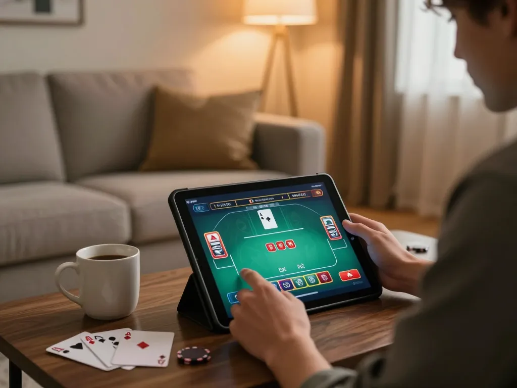 Experience the excitement of link vào good88 with online poker gameplay in a cozy home.