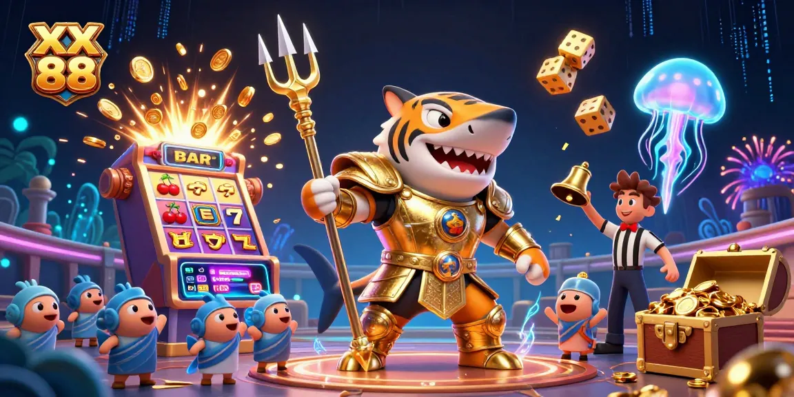 Experience thrilling wins at XX 88 with a vibrant underwater casino scene featuring dynamic slot games.