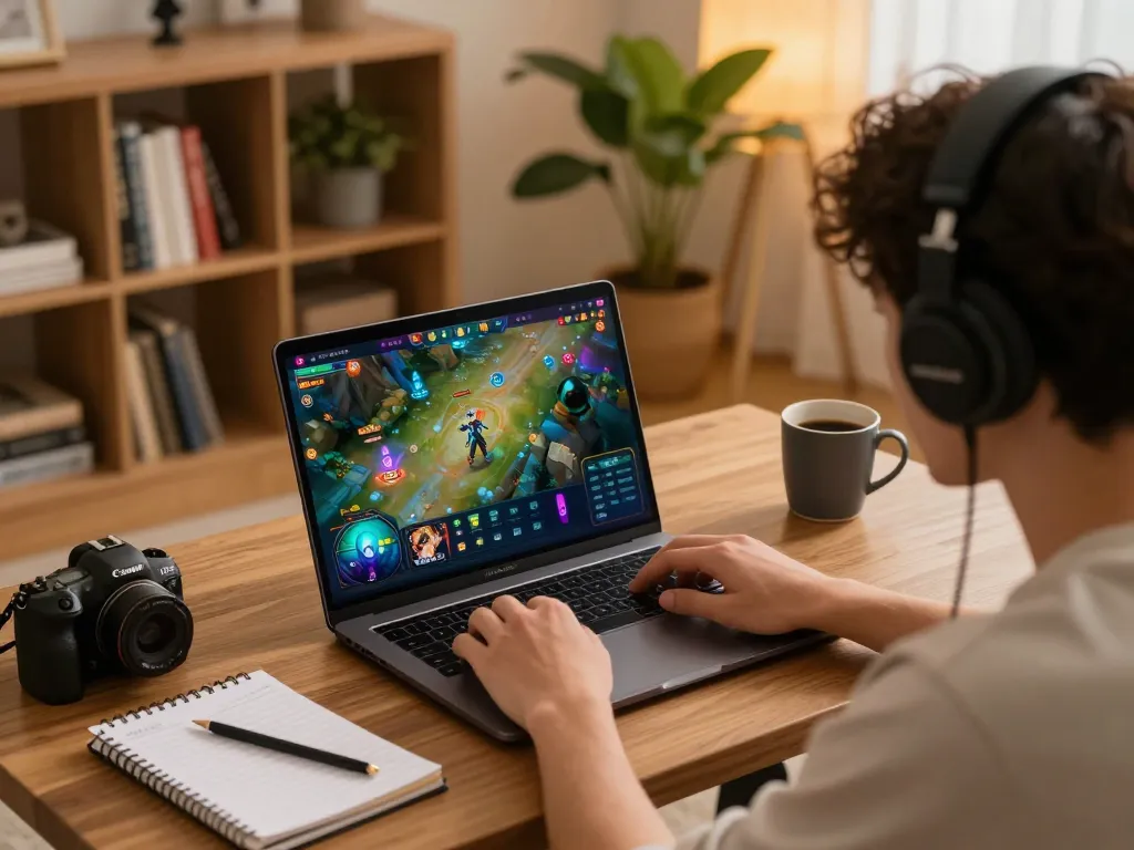 Player engaging with Go 88 online gaming interface in a cozy living room setting.
