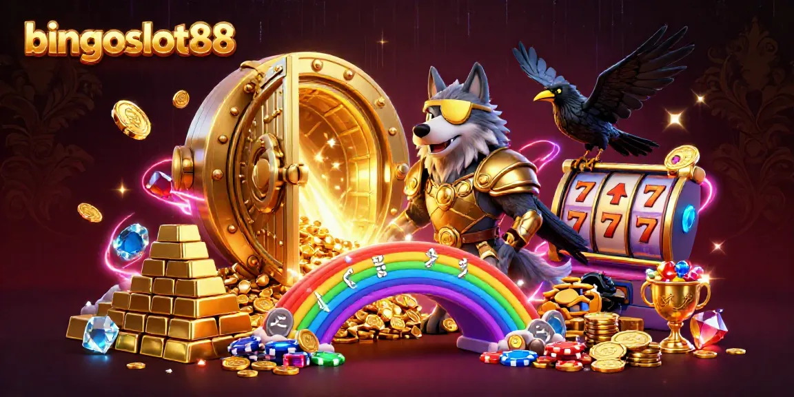 Bergembira di bingoslot88 dengan ilustrasi judi yang memikat, menampilkan karakter dan elemen kasino.
