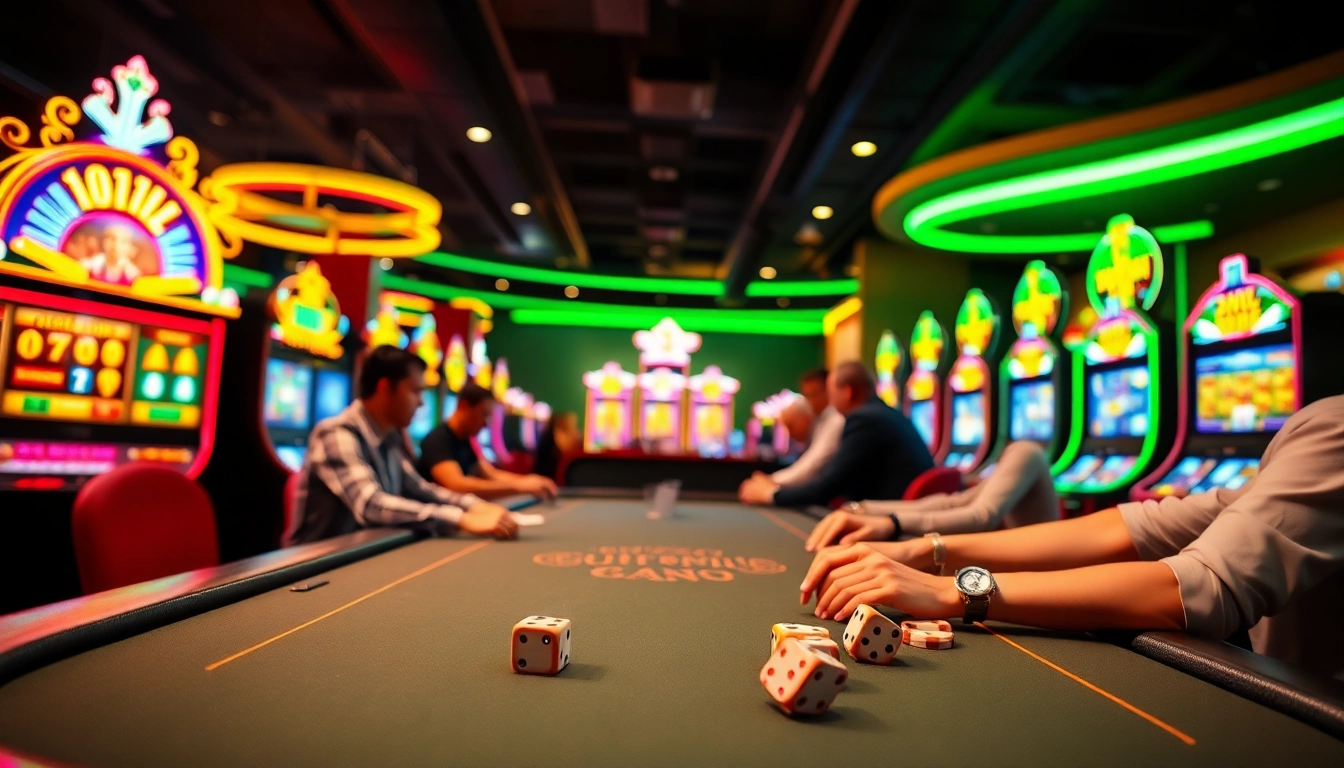 Menggoda pemain di https://upfrontpodcast.com/ dengan suasana casino yang meriah dan cerah.