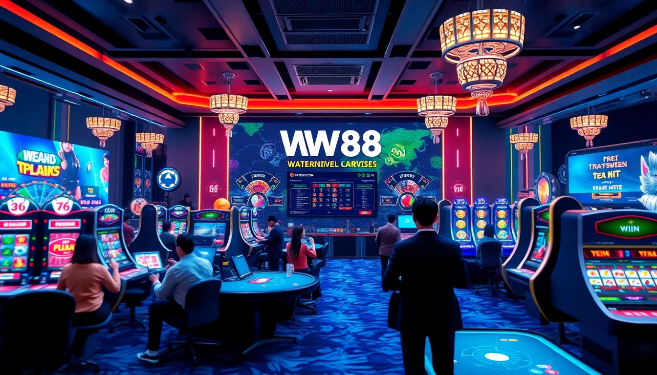 Engaging WW88 online gaming scene, showcasing users enjoying casino games on a modern interface.