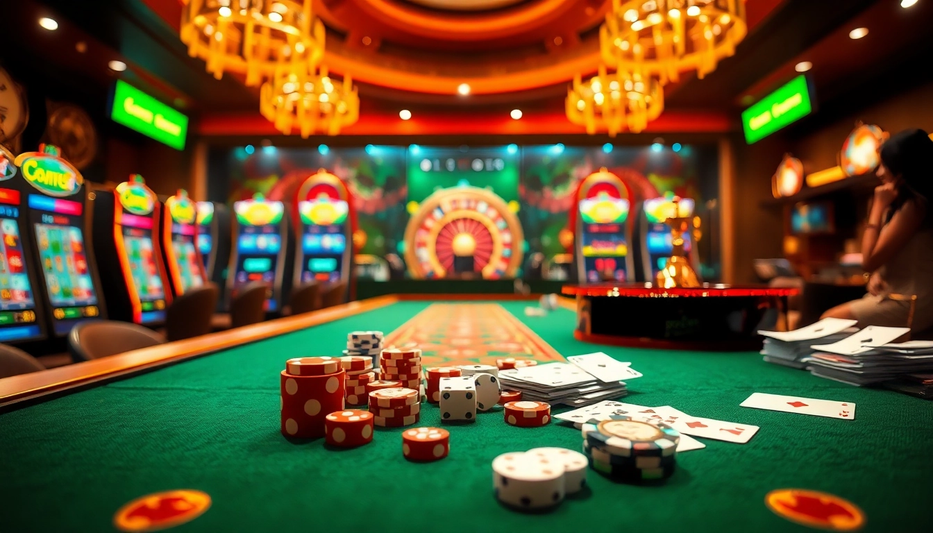 Experience thrilling gameplay and exclusive bonuses at link rr88, featuring vibrant casino scenes and action-packed gaming.