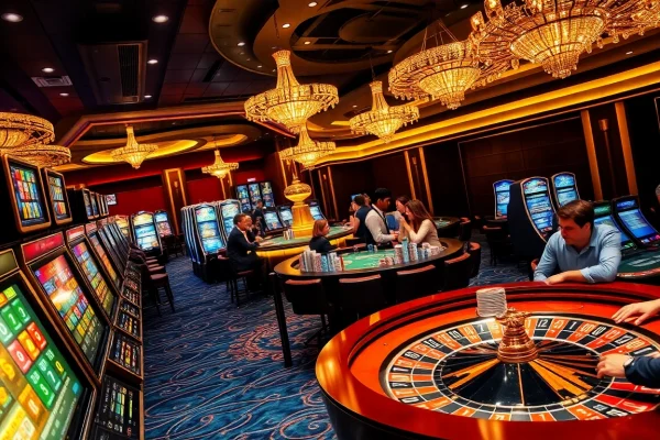 Experience thrilling moments at ww88 casino with diverse gaming tables and vibrant slot machines.