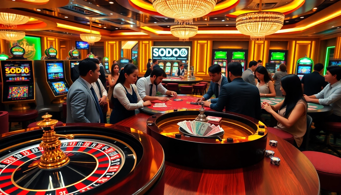 Experience the thrill at SODO66 with vibrant casino games and enthusiastic players.