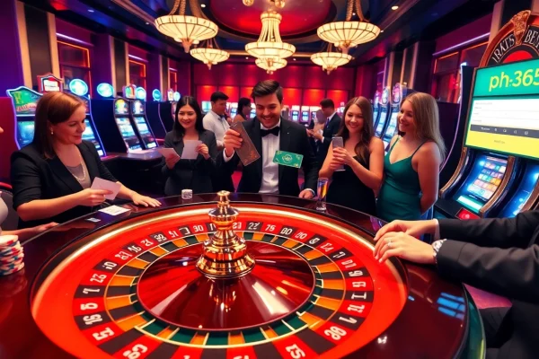 Engage with thrilling casino action through the ph365 login interface, showcasing vibrant games and excitement.