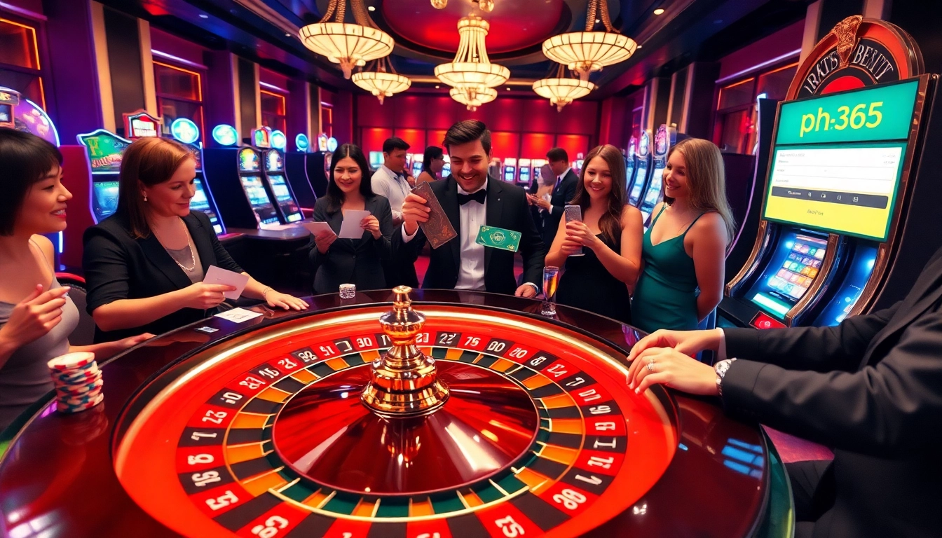 Engage with thrilling casino action through the ph365 login interface, showcasing vibrant games and excitement.