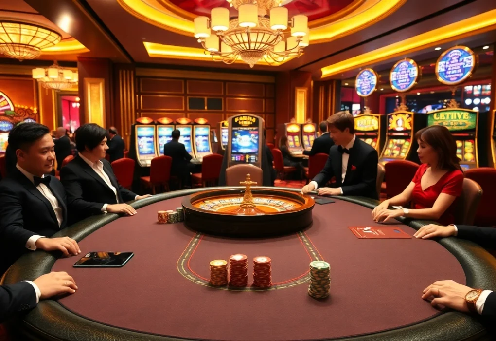 Engaged players at a premium poker table representing the excitement of jun88site.com.