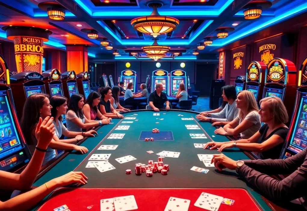 Experience the excitement of BRO138 slot machines in a luxurious casino setting.